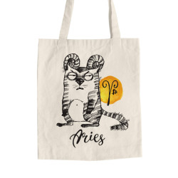 Αστείες Γάτες Ζώδια - Κριός (Τσάντα  Αγοράς)